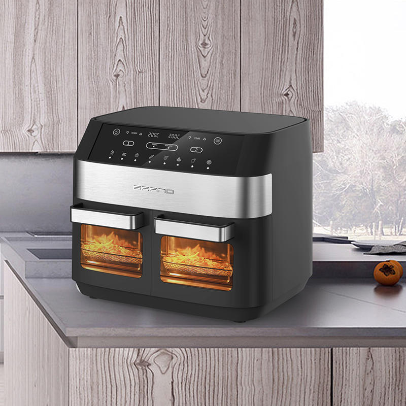 Inclined LCD screen touch visual multi-functional double oven