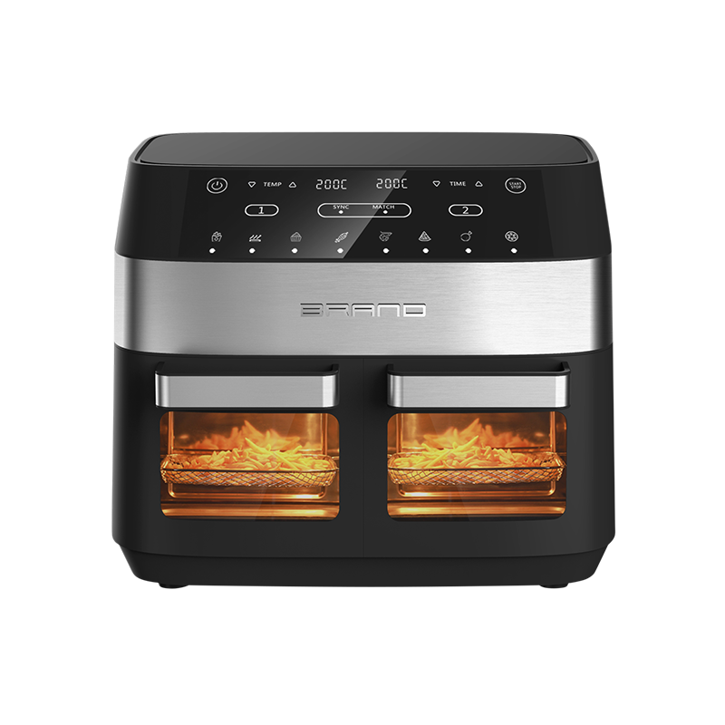 Inclined LCD screen touch visual multi-functional double oven