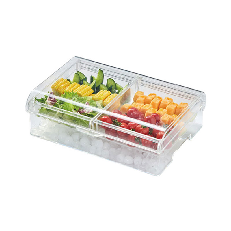 Ice Chilled Party Plattef Large Removable Serving Tray+ 3 Tongs